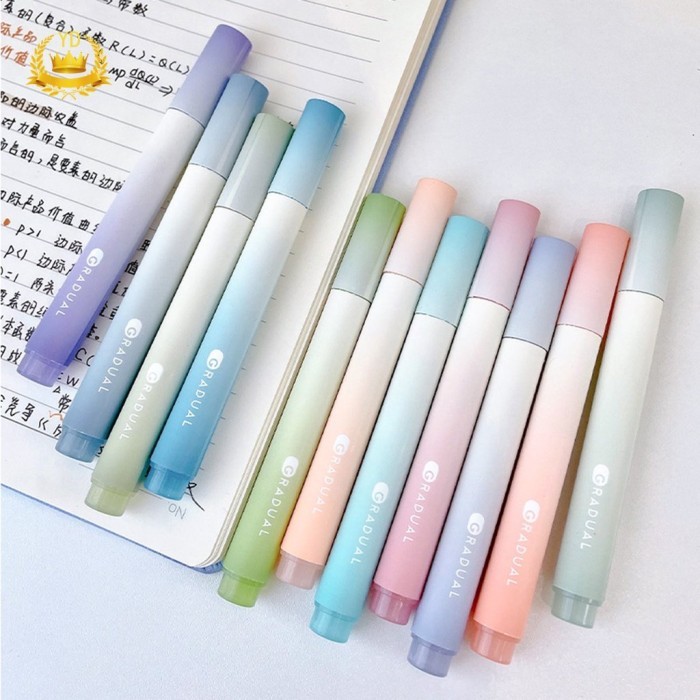 

Vee 4Pcs/Set Stabilo Kawaii Alat Tulis Penanda Warna Perlengkapan Sekolah