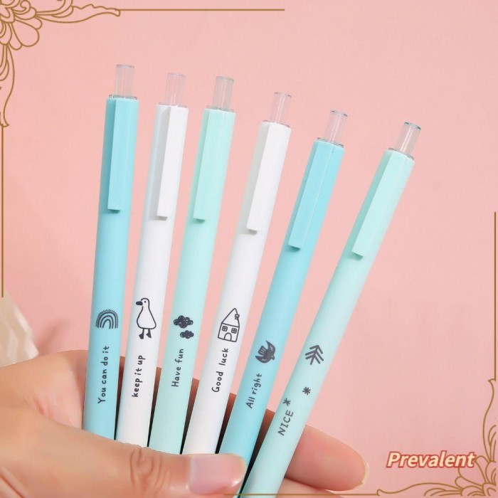 

Vee 6Pcs/Set Pe Gel Perlengkapan Kantor Sekolah Alat Tulis Kreatif