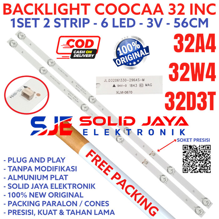 Terlaris Backlight Tv Coocaa 32 Inc 32A4 32W4 Lampu Bl Led 6K 3V 6 Kancing Inch