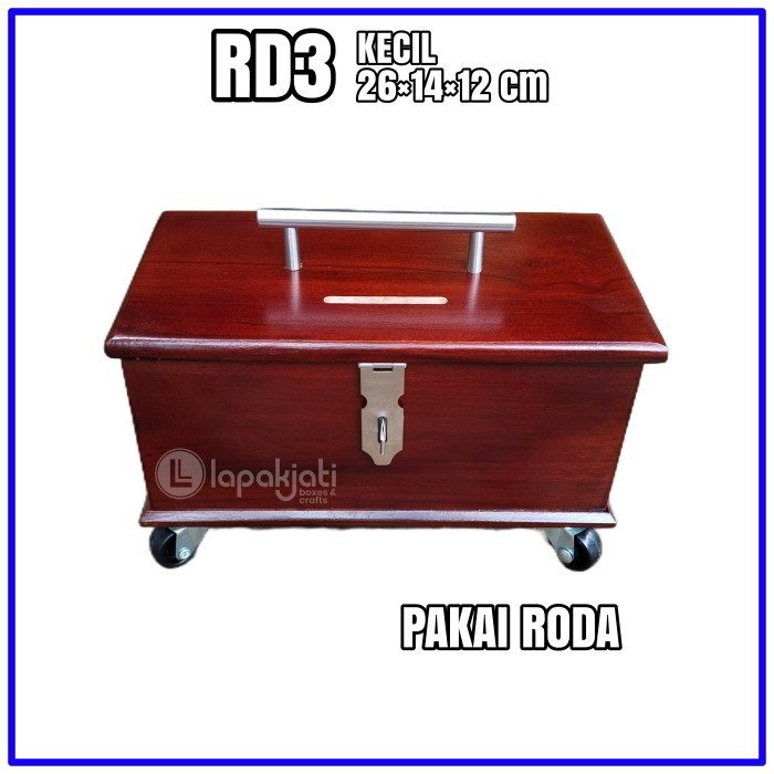 Kotak AMAL RODA KECIL Kotak Infaq Masjid Kayu Jati Polos