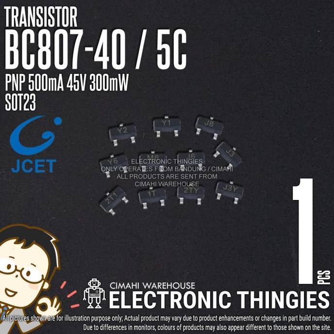 Baru (20) BC807-40 SOT23 JCET 5C TRANSISTOR SMD BC807 thingie43