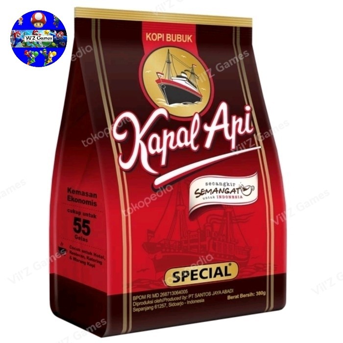 

Kopi Kapal Api Special Kopi Hitam Non-Gula 380 Gr Merah