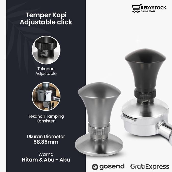 

Jinsei Tamper Kopi 58,35Mm Consistent Adjustable Click Tamper Bomber