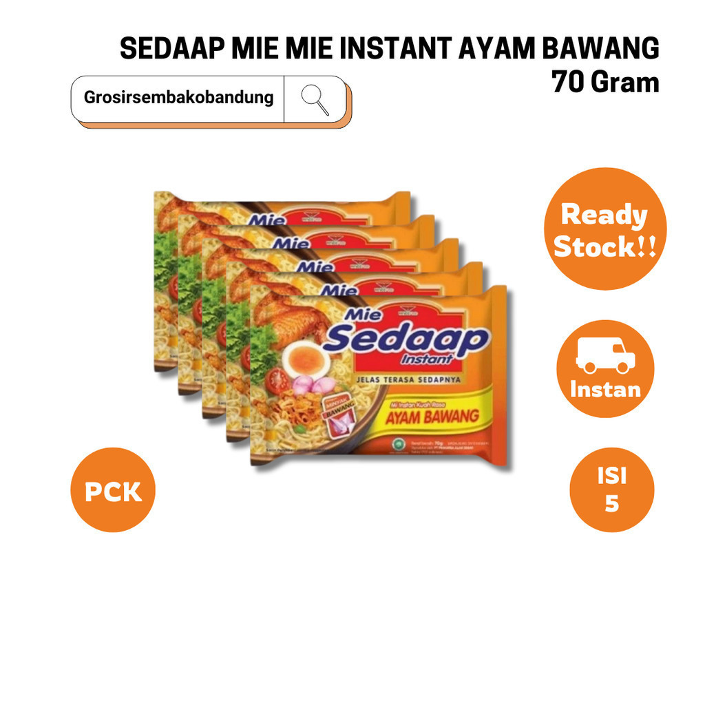 

SEDAAP MIE MIE INSTANT AYAM BAWANG PCK 70g - 5 Pcs - Kota Bandung