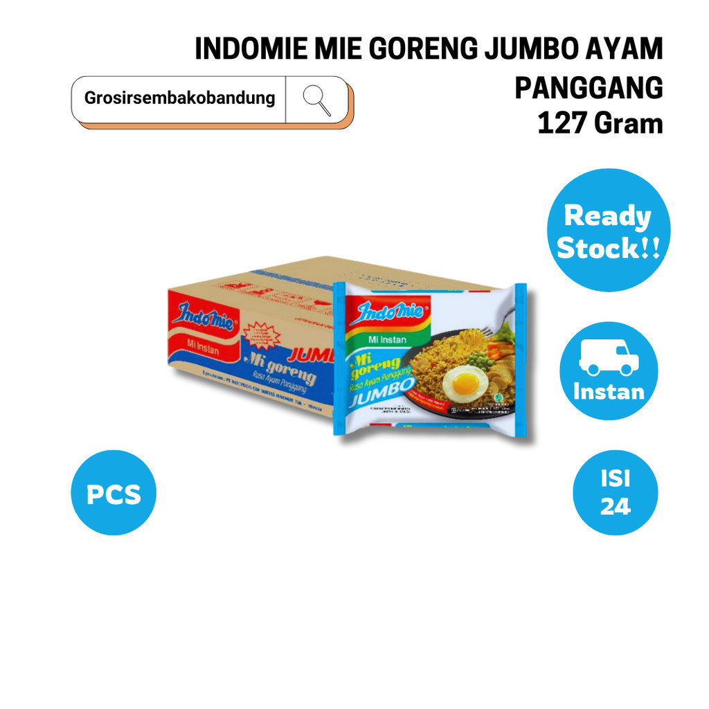 

INDOMIE MIE GORENG JUMBO AYAM PANGGANG PCK 127g - 1 Dus - Kota Bandung