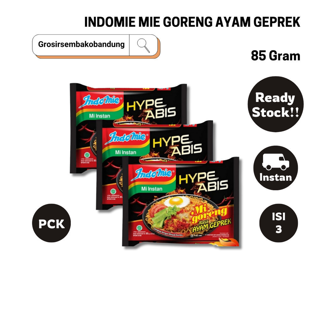 

INDOMIE MIE GORENG AYAM GEPREK PCK 85g - 3 Pcs - Kota Bandung