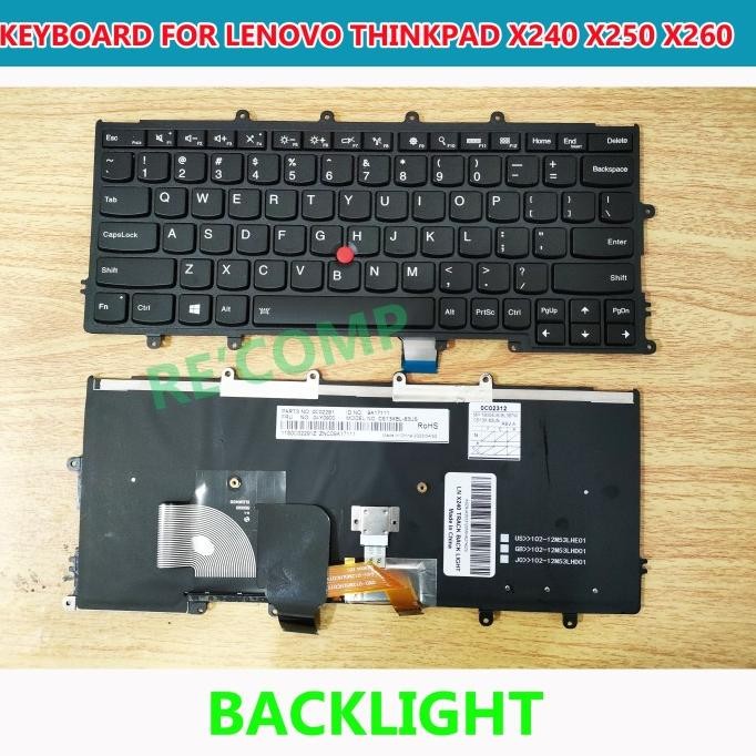 Ready Stock Keyboard Lenovo Thinkpad X240 X240S X250 X260 Backlight