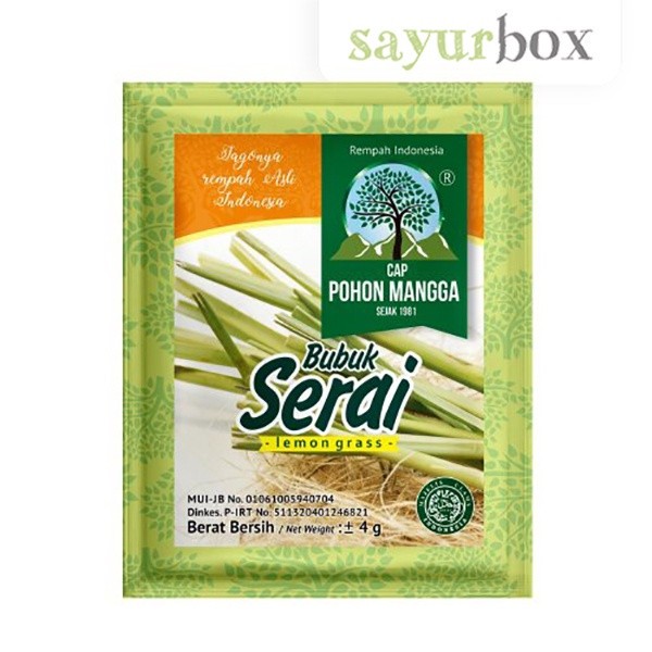 

Cap Pohon Mangga Bubuk Serai Organik 4 gram Sayurbox