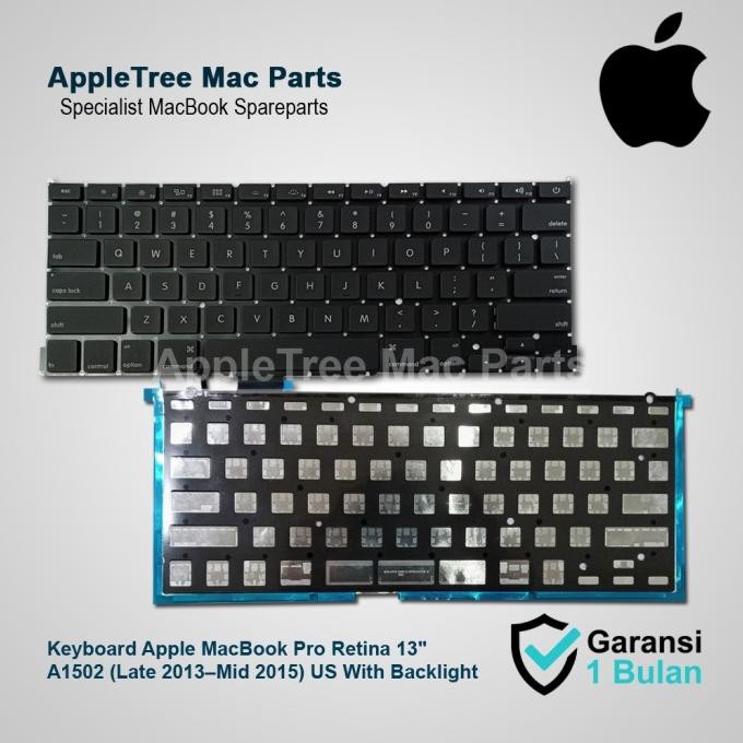 Ready Stock Keyboard Apple Macbook Pro Retina 13" A1502 (20132015) + Backlight
