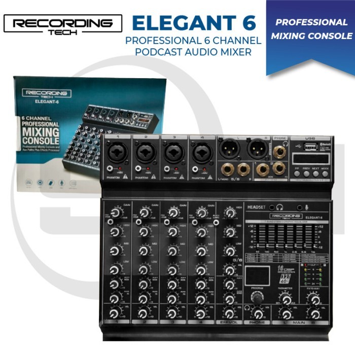 MIXER RECORDING TECH ELEGANT 6 CHANNEL PODCAST RECORDING