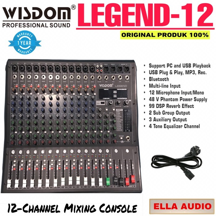 Wisdom Mixer Legend 12 12-Channel Mixer Audio Wisdom With Efek