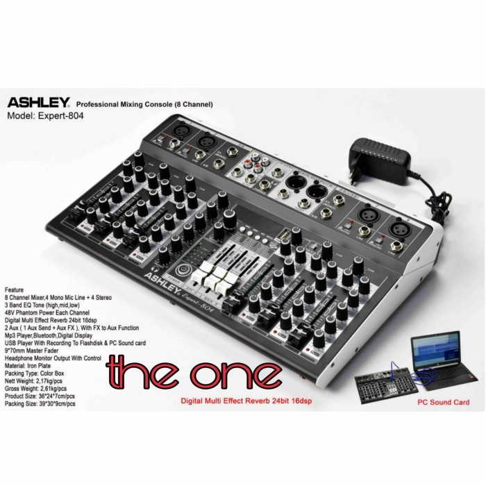 mixer audio ashley expert 804 original usb bluetooth soundcard