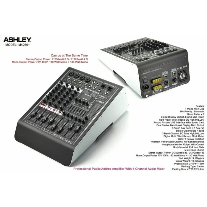 Power Mixer 4 Channel Ashley M4260+ M4260+ Original Ashley