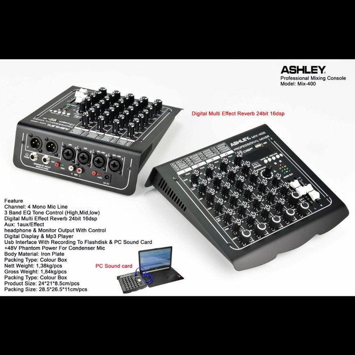 mixer audio ashley mix-400 original ashley