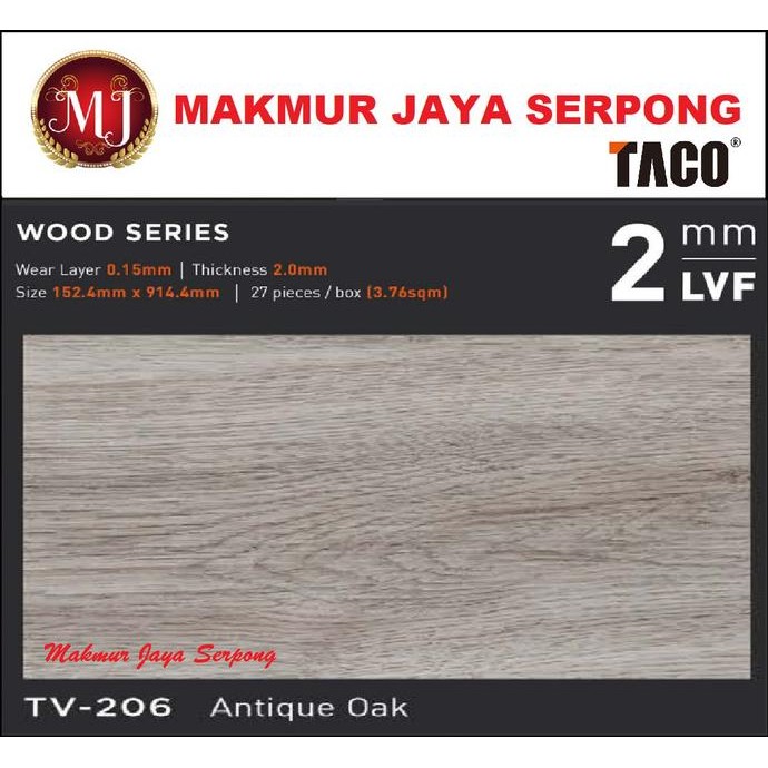 Vynil Taco Tv-206 Antique Oak Flooring | Vynil Lantai 2Mm