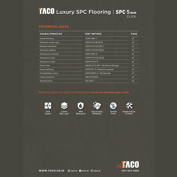 [Promo] Taco Luxury Spc Flooring | Lantai Spc 5Mm Murah Berkualitas