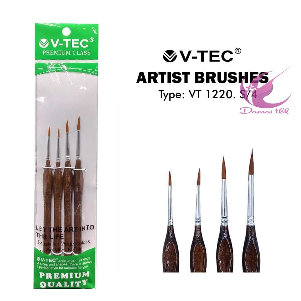 

Kuas Lukis Fat Liner Set V-Tec isi 4 pcs VT 1220 S/4