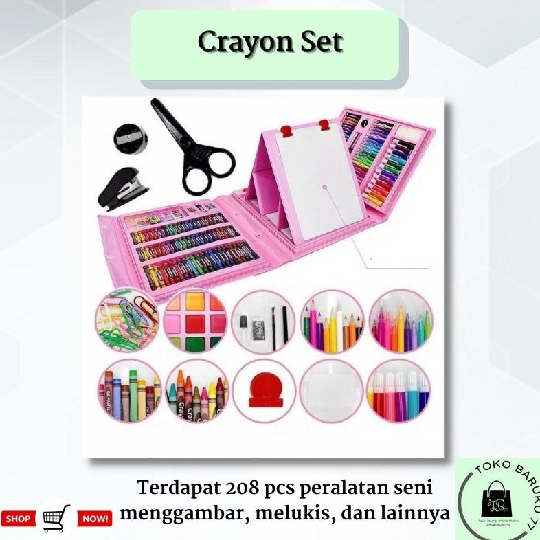 

yui-7 (KEYA) Pensil Warna Crayon Set 208 Pcs Alat Menggambar Mewarnai Anak Original