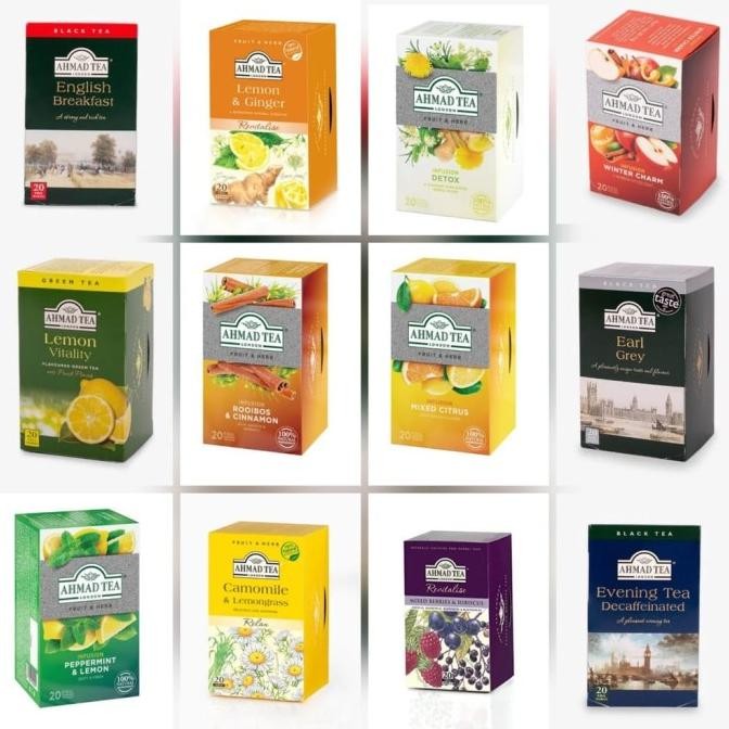 

READY STOCK AHMAD TEA LONDON PREMIUM TEA BLACK/ GREEN/ FRUIT/ 20 PCS PER BOX BPOM !!!!!