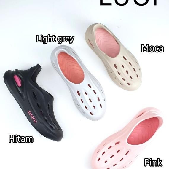E7211E01Cw Luofu Sepatu Sandal Karet Cewek Slip On Wanita