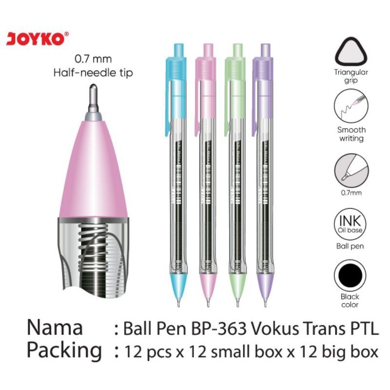 

NEW PRODUK PULPEN JOYKO BP-342 VOKUS PTL 0.7MM ( 1PAK/12PCS ) C2