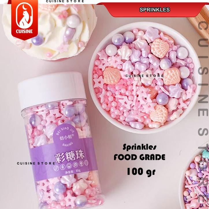 

PROMO 100 GR Edible SPRINKLE COLOURFUL Trimit Gula dekorasi kue Hiasan Cake Bday CNY imlek Valentine Natal We69
