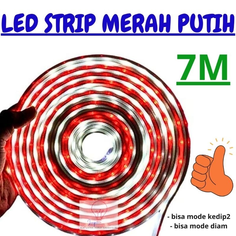 Led Strip Led Selang Merah Putih Outdoor SMD Led Hias Agustusan RGB / MERAH PUTIH