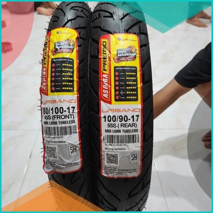 BAN MOTOR HONDA MEGAPRO NEW VERZA ASPIRA PREMIO 80/100-17 & 100/90-17