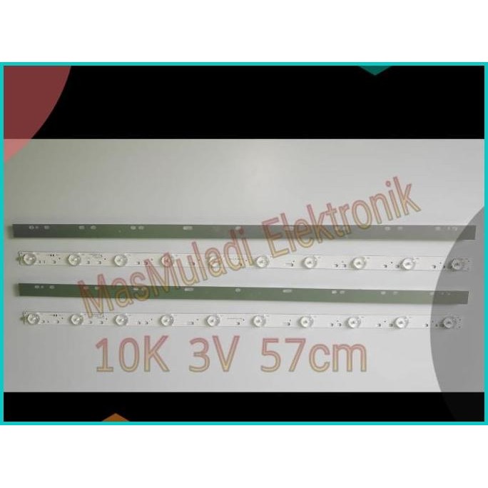 BL 10K 3V 57cm Lampu Backlight LED TV 10 kancing cembung 3V Universal