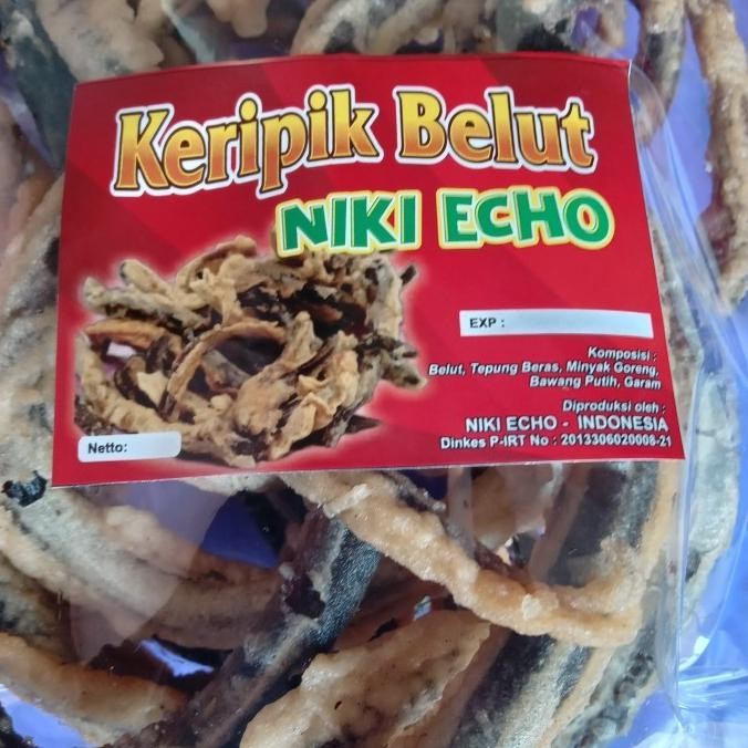 

KRIPIK KERIPIK BELUT NIKI ECHO 250 GRAM CEMILAN RENYAH GURIH ENAK