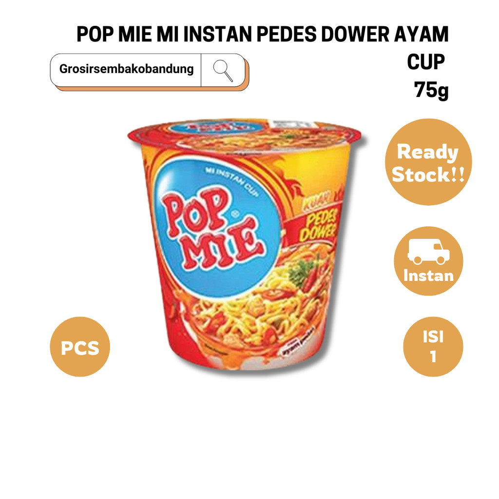 

POP MIE MI INSTAN PEDES DOWER AYAM CUP 75g - 1 Pcs - Kota Bandung