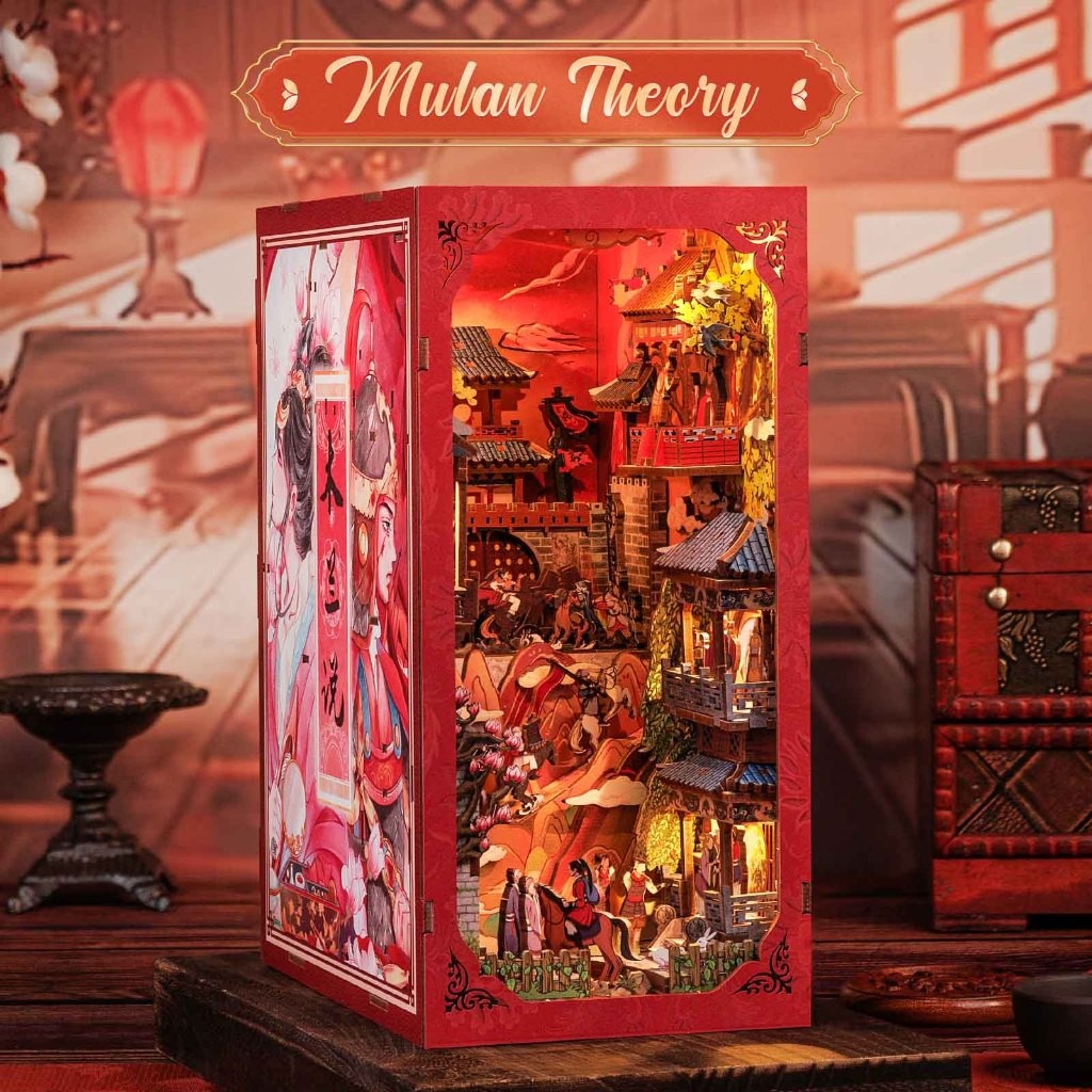 

Kit Sudut Buku DIY Cutebee dengan penutup debu, Rumah miniatur rumah boneka Mainan Buatan Tangan Puzzle 3D - Mulan |9sf2CjxO|