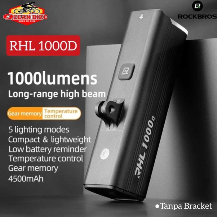 Rockbros Rhl 1000 Lumens Lampu Depan Senter Sepeda Bicycle Front Light