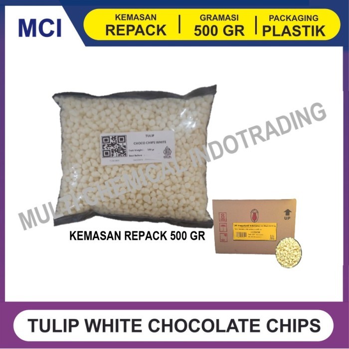 

TULIP CHOCOCHIPS PUTIH / COKLAT CHIP / WHITE CHOCO CHIPS - 500 GR