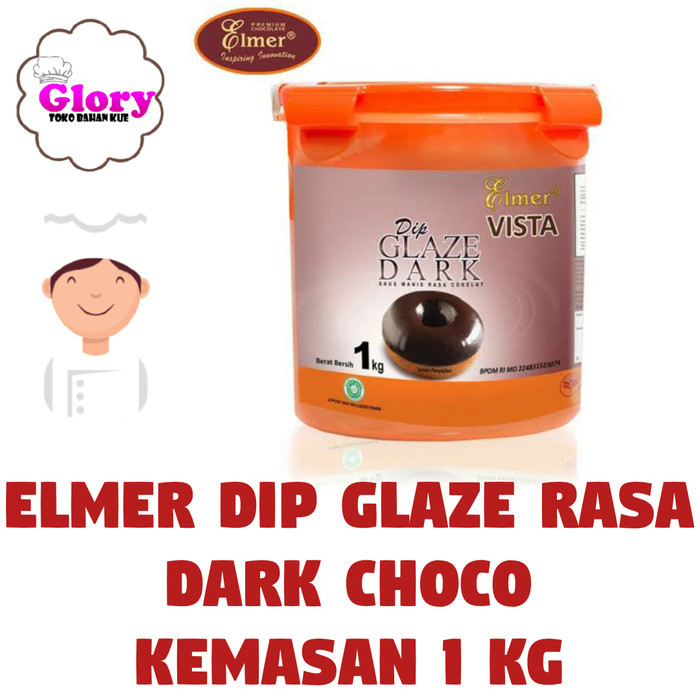 

elmer dip glaze 1kg dark coklat / topping donat/ topping kue