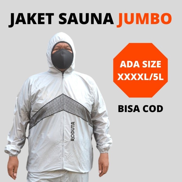 Ready Baju Sauna Jumbo / Sauna Suit / Roduta Jogging Silver -Jaket Saja