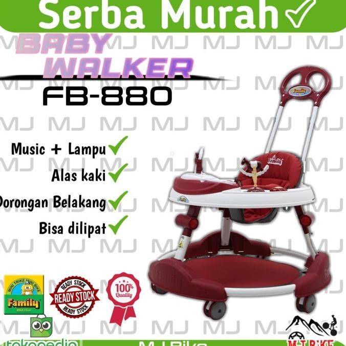 READY Baby Walker Family FB 880 Family Baby Walker FB-880 - Merah - Hijau