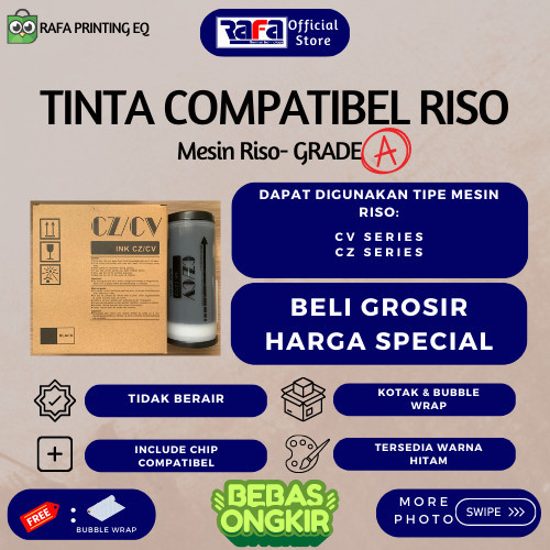 

Ready Tinta Riso CV / CZ COMPATIBLE Include Chip