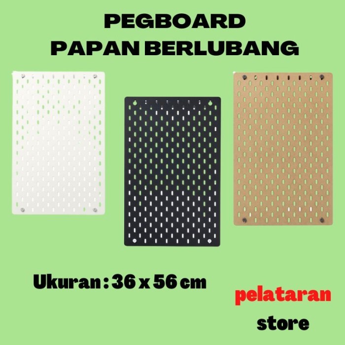 

Ready Papan Dinding Berlubang Pegboard Organizer Wall 36 x 56 cm