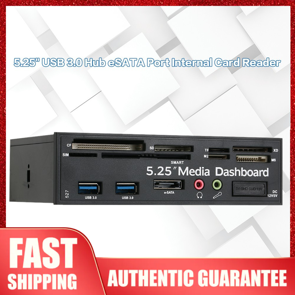 Multi-Fungsi USB 3.0 Hub Port eSATA Pembaca Kartu Internal PC Dashboard Media Panel Depan Audio untu