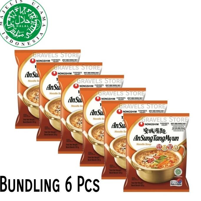 

[Bundling 6 Pcs] Nongshim Ansungtangmyun Korea - Ramen Sup Miso Pedas