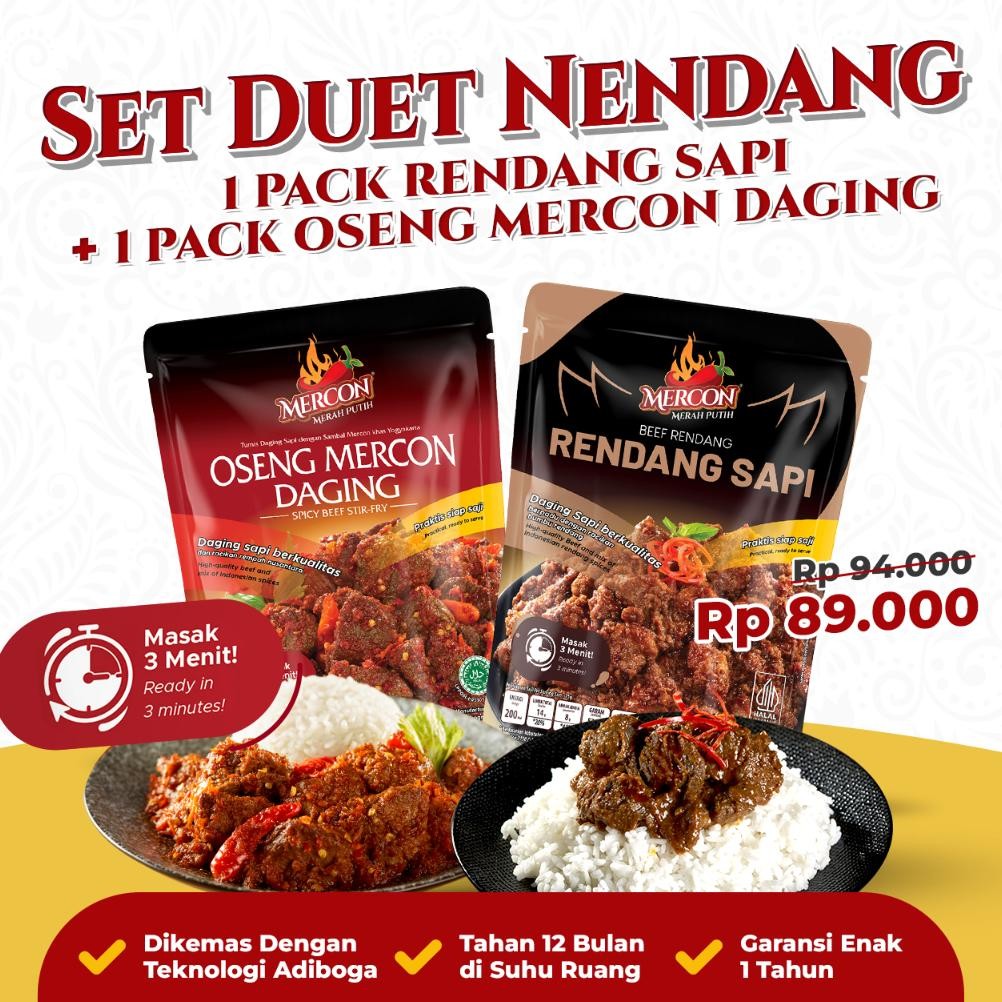 

Mercon Merah Putih - Set Duet Nendang Ii Oseng Mercon Daging + Rendang Sapi
