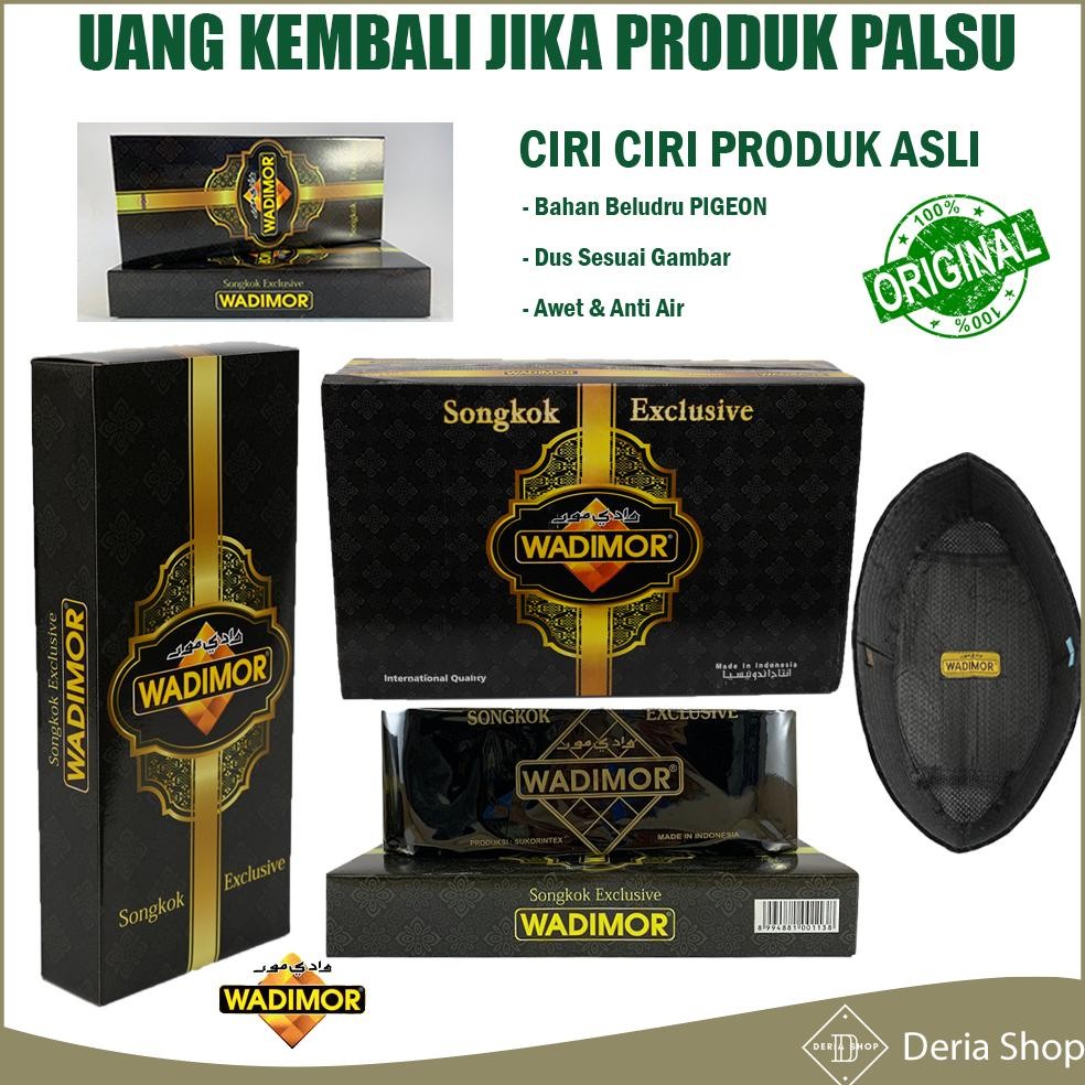 Cuci Gudang Peci Wadimor Ac Non Ac Tinggi 7 8 9 10 Original Peci Solat Hitam Pria Dewasa Kopiah Shol