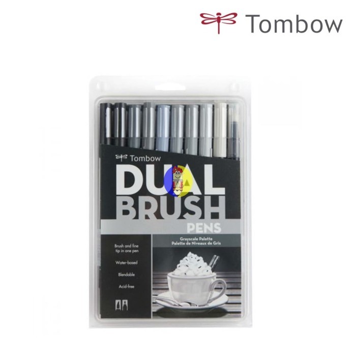 

Ba New ! Tombow Dual Brush Pen Grayscale Pallete Set 10 Clr