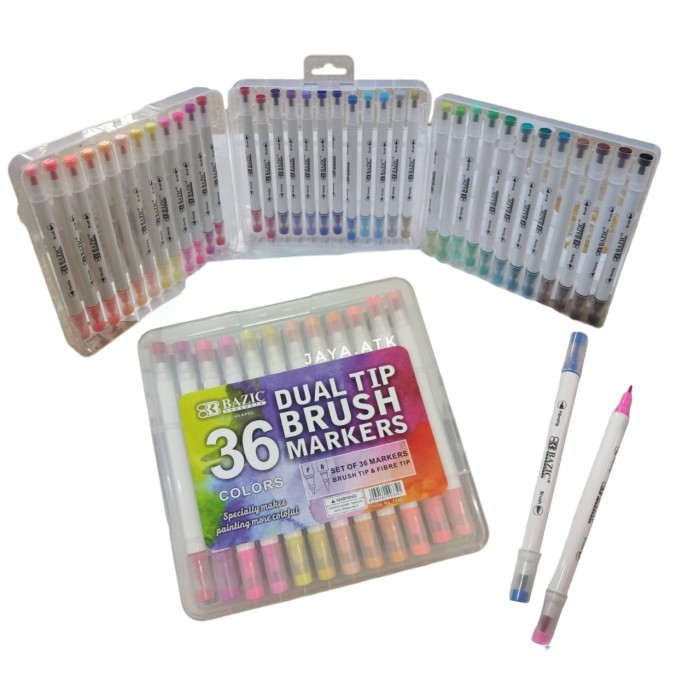 

Ba Spidol Brush Pen Pen Marker 36 C Dual Tip Brush Fibre Tip 1240 Bazic