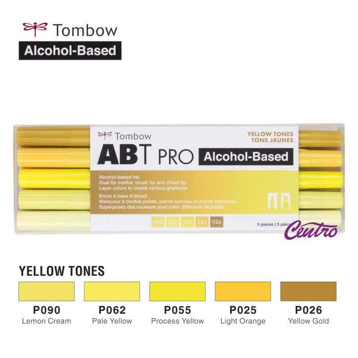 

Ba Tombow Abt Pro Yellow Tones Art Markers Set 5 Dual Tip Brush Pen