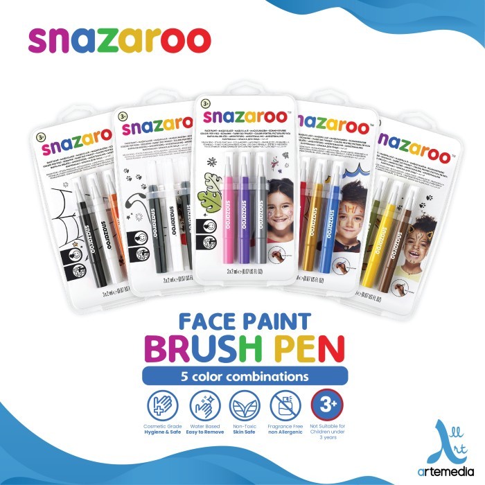 

Ba Cat Muka Snazaroo Brush Pen Face Body Paint Color Set
