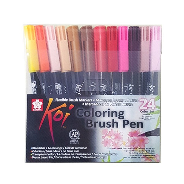 

Ba Sakura Koi Coloring Brush Pen - 24 Color Set