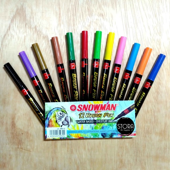 

Ba Snowman Brush Marker Pen Set - 12 Warna Spidol Hand Lettering Bm-12