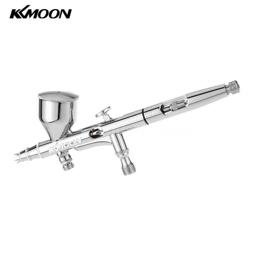 Kkmoon Gravity Feed Dual-Action Airbrush Kit Set Untuk Seni Kerajinan Cat Model Hobi Tubuh Kuku Kuku